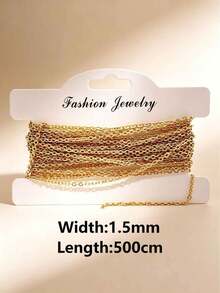 Dây xích chữ thập mạ vàng 18K thép không gỉ 304 dài 2m/5m, phụ kiện trang sức DIY cho vòng cổ và vòng tay - 5m - Xem 11