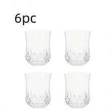 6PCS Plastic Anti-Drop Liquor Glasses, White Liquor Glasses, Vintage Embossed Glass Cups, Whiskey Glasses, Foreign Liquor Glasses, Unbreakable Anti-Drop, Heavy Base Transparent Whiskey Plastic Liquor Cups, Suitable For Tequila, Cocktails And Spirits, Perfect For Parties/Bars/Housewarming Gifts. - Clear - View 9