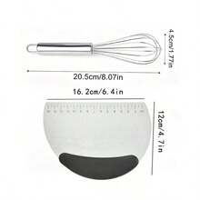 This 2 Pieces Stainless Steel Flour Chopper And Whisk Set Includes A Flour Chopper And Whisk. It's A Multi-Functional Scraper/Chopper For Dough, Pastries, Pizzas, And More, Suitable For Cakes, Pizzas, Bread, And More – An Essential Baking Tool. - View 11