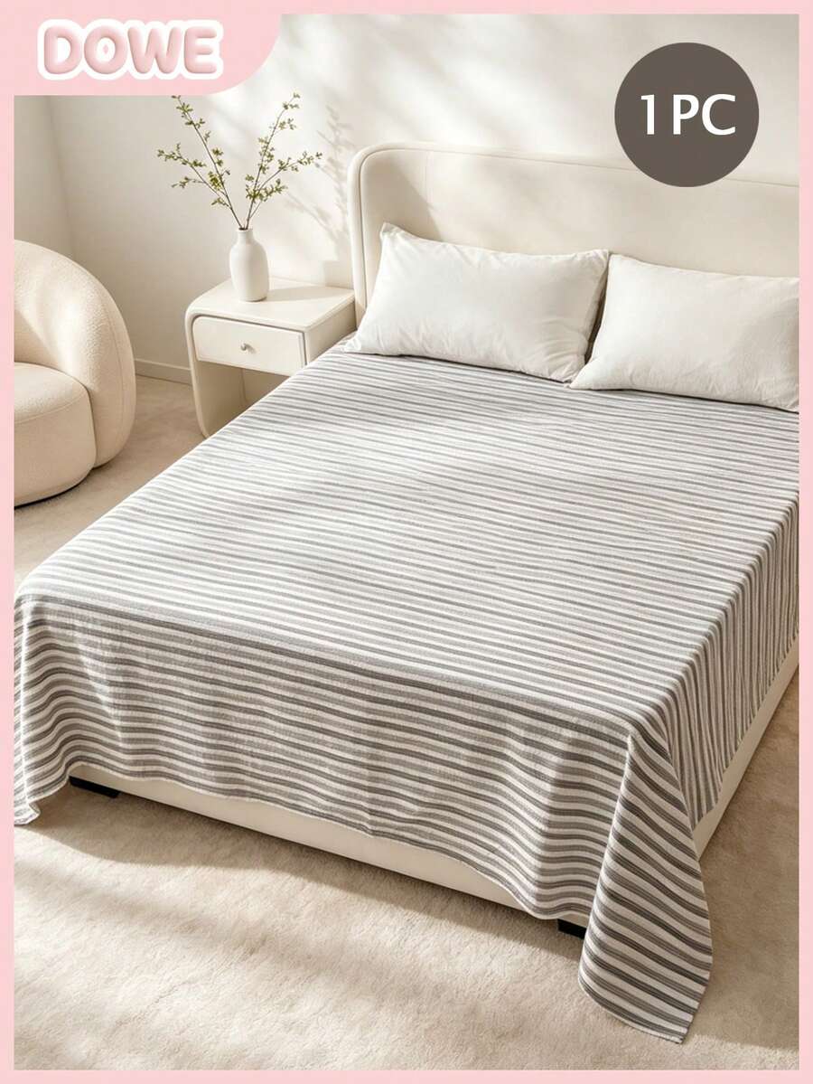 1 pieza Sábana de estilo bohemio 100% poliéster, textura de crepé de burbuja, patrón en relieve arrugado, unicolor ligero, cómoda y transpirable para decoración de dormitorio
