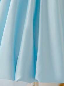 Gaun Putri Tanpa Lengan Warna Biru Langit untuk Anak Perempuan, Cocok untuk Pesta, Pernikahan, Ulang Tahun, Acara Formal, Sepanjang Musim - Biru - View 10