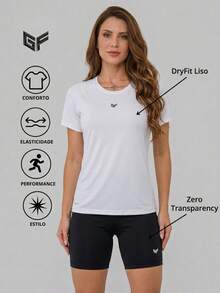 Women's Gym Set: Dry Fit T-Shirt + Short Fitness Sports Shorts - Premium Lightweight And Comfortable Women's Gym Kit - 白色+黑色短褲 - 查看 4