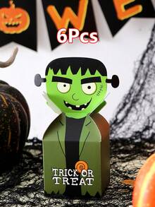 3/6pcs Cartoon Halloween Vampire Mummy Gift Boxes, 3 Different Pattern Candy Boxes, Halloween Party Snack Packaging Boxes, Trick Or Treat Gift Boxes, Holiday DIY Party Gift Packaging Boxes - View 11