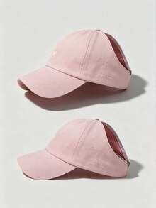 1 Pc Women's Embroidery Ponytail Hole Top Baseball Cap, Open-Top Baseball Cap, Beach Accessories For Women,Versatile Sun Visor Hat For Summer - Multicolor - View 8
