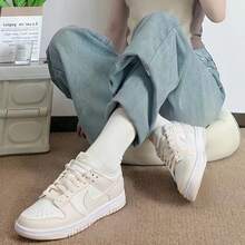 Nike DUNK LOW 低筒輕量復古舒適女款運動休閒滑板鞋 - 白色/淡粉紅色 - 查看 3