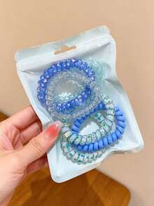 6-Piece Gradient Color Telephone Cable Headband With High Elasticity Is Suitable For Daily Leisure And Can Be Used All Year Round. - Multicolor - View 10