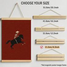 1pc Vintage Western Gothic Skeleton Cowboy Riding Black Horse Wall Art, Minimalist Canvas Poster, Terracotta Red Aesthetic Decorative Painting, Suitable For Living Room, University Dorm, Frameless/Framed/Wooden Hanging Art - Pattern - View 13