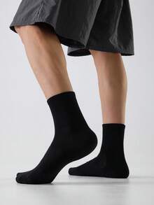1/4/10/20 Pairs Men's Pure Cotton Socks, Comfortable Mid-Calf Socks, Unisex, Suitable For All Seasons, Perfect For Sports And Daily Wear - Multicolor - View 5