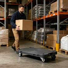 Furniture Dolly, 200 Lbs Capacity Each Count, Furniture Mover With Wheels, Portable Moving Rollers 4 Wheels Heavy Duty, Small Flat Dolly Cart For Heavy Furniture, Black - Black - View 11