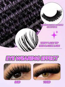 288 Clusters Of D-Roll Vacation Eyelashes, 9-16mm, 80+100D, Soft And Thick, Suitable For Beginners To Wear Quickly, Lightweight And Portable, Suitable For Daily Wear And Party Styling, Lash Clusters,Manga Lashes,Cat Eye Lashes,Lash Tech Supplies - D - View 6