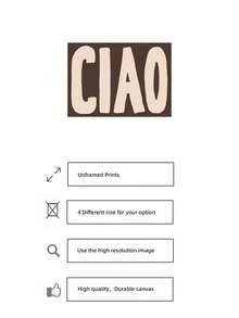 1pc Frameless 'Ciao' Hand-Lettered Typography Poster - Brown Background Minimalist Entryway Wall Art, Guest Room Decor, Modern Home Decoration, Room Decor Bedroom, Prints For Wall, Vintage Decor & Best Gift Choice - Cartoon - View 5