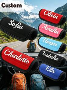 Customizable Name Luggage Handle Cover, Personalized Text Luggage Handle Cover, Customized Stroller Identification Tag, Customizable Luggage Handle Cover - Multicolor - View 5