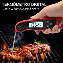 180° Foldable Digital Kitchen Thermometer, Stainless Steel Probe With Display, Temperature Meter For Meat, BBQ, Baking And Liquids - One Size Fits All - View 6