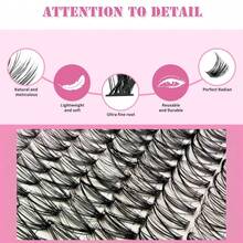 Lash Group Set, 640 Lash Extensions For Elongation, 10-17mm Individual Lashes, D-Shaped, Fluffy, Wispy False Lashes, DIY Kit - View 6