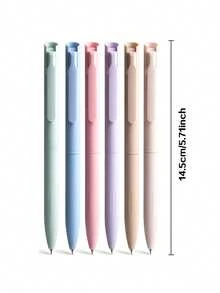 6pcs Morandi Color Gel Pens, Aesthetic Inspirational Stress Relief Smooth Writing Pens, Quick Drying No Ink Bleed, Suitable For Journaling, Learning, Office Stationery, Back To School Essential - Sets - View 5