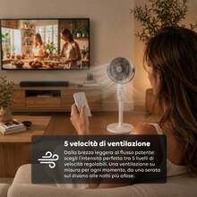 Avilia Ventilatore a Piantana Ricaricabile – 3 Altezze, Telecomando e Aromaterapia - Ventilatore da scrivania - Visualizzare 7
