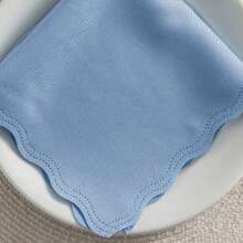 Fabric Napkin Set Of 10 Oxford Laser Finish - Biru Langit - View 2