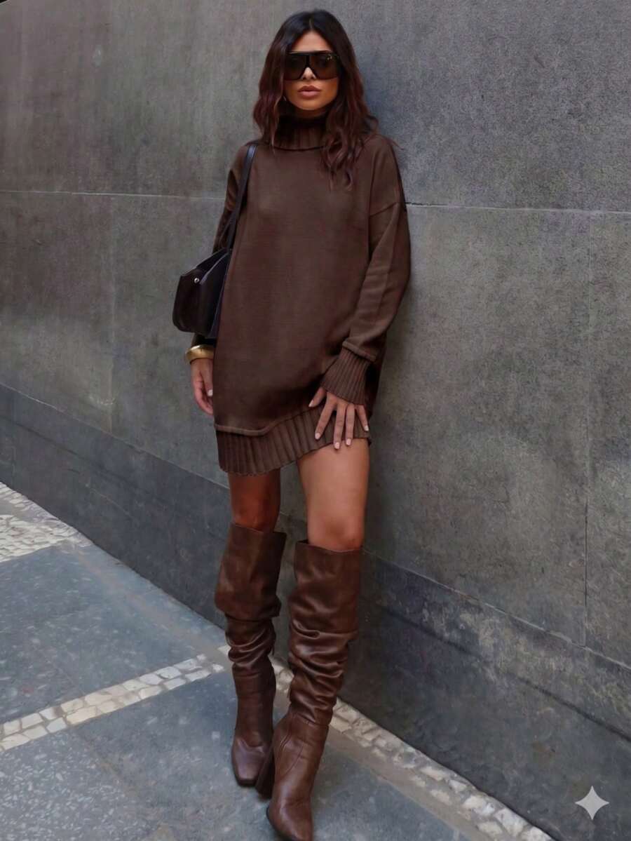 Bianca Longline Winter Jacket, Premium Modal, High Quality. - 鏽棕色 - 查看 1