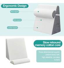 Anti-Reflux Pillow Adjustable Wedge Cushions Back Support - Blanco - View 8