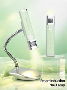 1pc Mini Rechargeable UV LED Nail Lamp, Suitable For Gel Nails, Fast Drying UV LED Gel Nail Polish Curing Light, Nail Art Tool, Rechargeable Nail Salon Equipment - Mint Green - View 4