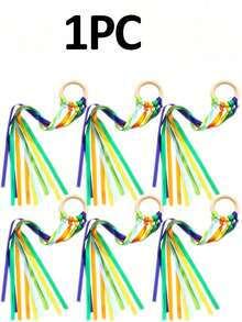 1/4/6pcs Ribbon Set, Includes Dance Ribbon, Handheld Kite, Throwable Wand And Wooden Ring Wand, Ribbon, Birthday Sash, Suitable For Wedding, Bride, Wedding Decoration, Wedding Arrangement, Bachelorette Party, Party Supplies And Wedding Ribbon - Rainbow Ribbon - View 16