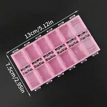 12-Grid Nail Decoration Storage Box, Nail Studio Nail Container, Transparent Box, Can Store Fake Nails, Nail Additions, Portable Container, Nail Decoration Storage Box - Multicolor - View 11