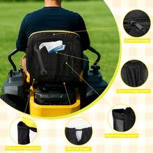 2pcs Lawn Mower Seat Cover, Heavy Duty Weatherproof Tractor Seat Cover, Perfect Protection For Seat From Dust, Grass And Stains - 2 Pieces Of Gray and Bright Yellow - View 4