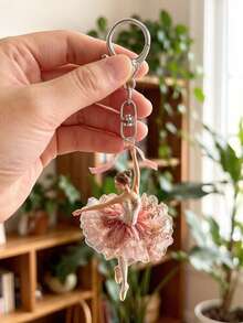 2D平面芭蕾舞者吊墜，粉色芭蕾舞者飾品，優雅舞者禮物，手提包背包配件，芭蕾愛好者紀念品，適用於背包、手提包、車鑰匙、門鑰匙，適合約會、學習、工作、通勤，手機配件，婚禮季節，伴娘禮物，新娘禮物，情侶，情人節，開學季，教師節，日 - 彩色 - 查看 7