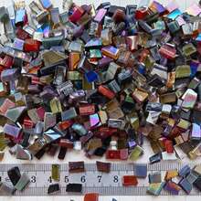 120g Mixed Color Asymmetric Trapezoid Glass Mosaic Tiles, Handmade DIY Mosaic Craft Supplies For Picture, Vase And Home Decor - A - View 19