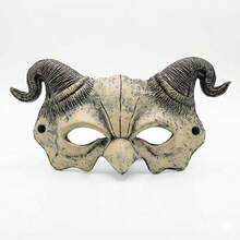 1個 半臉牛角面具，萬聖節角色扮演面具，嘉年華PU泡棉惡魔面具 - 多色 - 查看 11