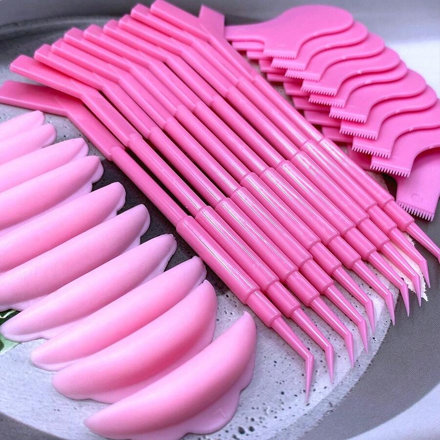 Mollie Lipper Set Alat Ekstensi Bulu Mata 30pcs: Kuas Berbentuk Y + Bantalan Silikon + Tongkat Pengeriting Bulu Mata 3-in-1