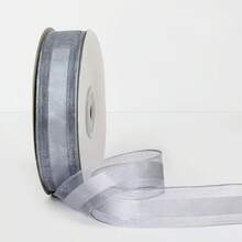 50yd Snow Gauze Ribbon With Fresh Flower Packaging Paper, Bouquet Ribbon, Satin Ribbon, Silk Ribbon, 2.5cm Wide, Cake Wrapping, Gift Floral Material - 50 Yards Gold-edged Ribbon - View 7