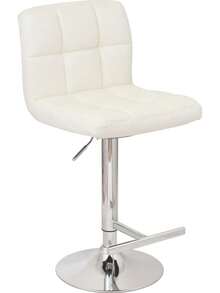HC JUST HOME COLLECTION White Bar Stool With Backrest, Adjustable High Stool For Kitchen Bar, Padded Seat And Metal Frame - Black - View 1