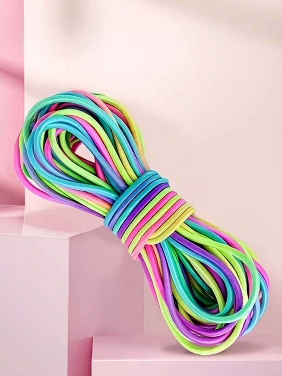 1pc Large Size Elastic Jump Rope, Rubber Bead Rope And Cord, Perfect As Gift Bag Filler And Birthday Party Favor, Elastic Jump Rope - Multicolor - View 1