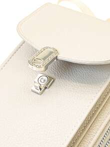 MINGYOU Nueva cartera bandolera, cremallera doble suave, bolso multifuncional de gran capacidad para teléfono, bolso bandolera dulce, lindo y exquisito para mujeres y estudiantes jóvenes, adecuado para compras, citas y regalos - Beis - Ver 3