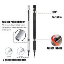 Lápiz mecánico de metal profesional de 0.5/0.7mm, diseño de bajo centro de gravedad, 1 pieza de lápiz mecánico, adecuado para escuela, ingeniero y escritura y dibujo de oficina, útiles escolares - Núcleo de plomo de envío de 0,5 mm - Ver 7