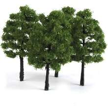 Model Trees, 5 Sizes 1cm-5cm Miniature Green Pine Trees, 2 Colors Scenery Landscape Model For HO/N Scale Train Layout, Diorama, War Gaming Terrain, DIY Craft, Dollhouse & Miniature Garden Decoration - Multicolor - View 6