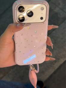 Casing Ponsel Ins Style Laser Pink Star Kompatibel dengan Apple 17 Pro Max, 16 Baru, 15 Pro Baru, 14 Pro, 16 Pro Max, Desain Bintang Keren dan Manis untuk Wanita, 15 Pro Max - Berwarna merah muda - View 2