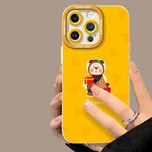 Oso pardo amarillo tema de Año Nuevofunda de teléfono Fundas compatibles con ,Apple,VIVO,OPPO,,, y Honor.Fabricadas en silicona TPU,ofrecen protección contra golpes y caídas.correa para celular - Blanco - Ver 3