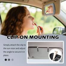 Car Sun Visor Makeup Mirror Without Light, Sparkling Rhinestone Crystal Sun Visor Makeup Mirror Clip, Suitable For Men And Women, Universal Style, Applicable To Sedans, SUVs, Trucks And RVs, Women's Car Accessories - Multicolor - View 9