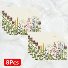 1件/4件/6件裝 家居裝飾 植物圖案印花亞麻餐墊 四季適用 適合餐桌 可水洗 餐墊杯墊 廚房餐墊 家居用品 廚房用品 餐桌裝飾 - 彩色 - 查看 12