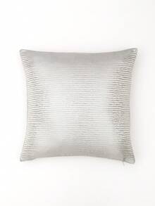 1pc Solid Color Jacquard Pillow Case, Modern Minimalist Polyester Square Cushion Cover, Soft And Comfortable For Living Room Home Decor - Grey - View 2