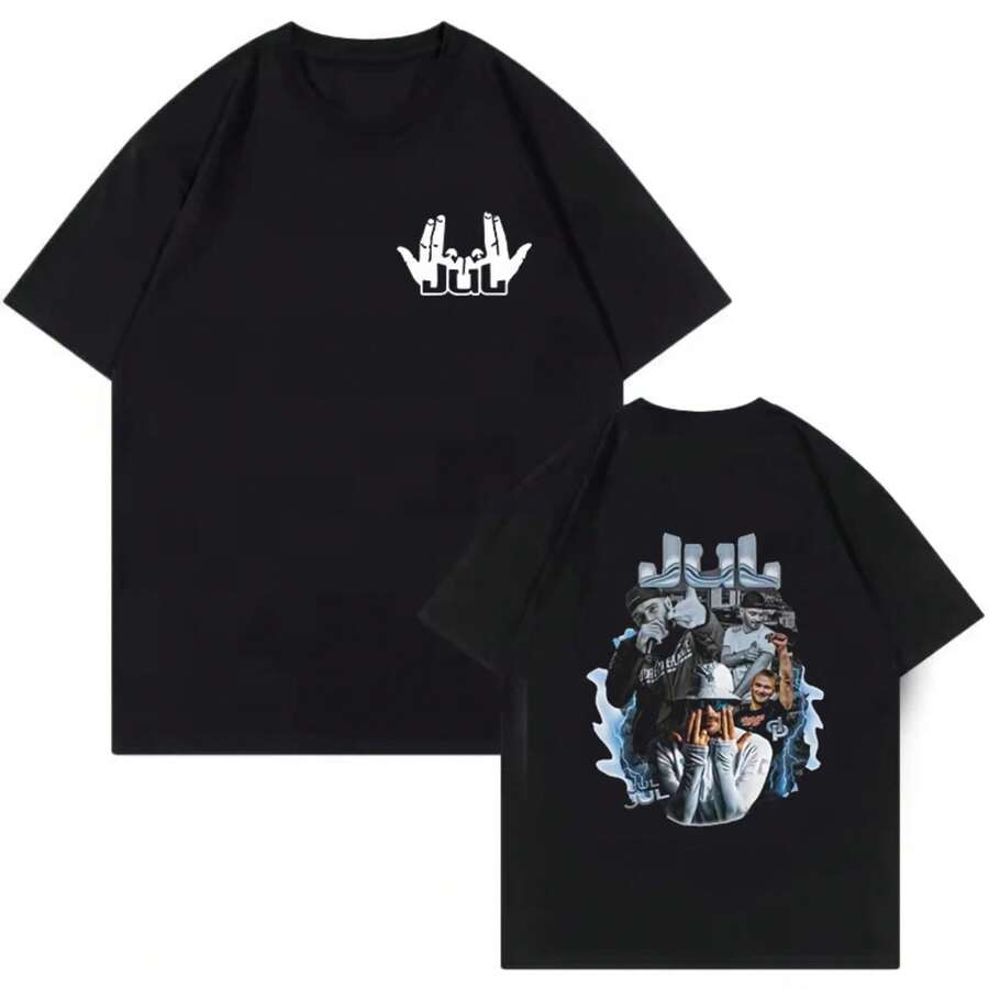High-Quality Cotton Short-Sleeved Summer T-Shirt, Maillot Jul T-Shirt, Graphic T-Shirts, Clothing, Harajuku Graphic Casual T-Shirt - 酒紅色 - 查看 1