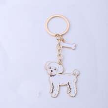 1pc Metal Jack Russell Terrier Dog Animal Enamel Heart Shaped Keychain Pendant Key Ring Suitable For Car Keys, Souvenir Gift For Women, Men, Handbag, Mother, Father, Graduation, Teacher - Multicolor - View 12