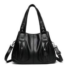Women's Soft Leather Handbag That Can Be Used As A Shoulder Bag Or Crossbody Bag. Its Design Is Simple, Casual, Elegant And Versatile, Ideal For Middle-Aged Mothers. - 黑色 - 查看 5