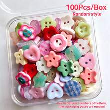 12/24/38/46/56/66/76/88/100/120 cái/hộp cúc nhựa resin nhiều hình trái tim hoa sao bướm, nhiều màu, nhiều kiểu, cúc trang trí may lên quần áo DIY thủ công - Nhiều kiểu dáng - Xem 23
