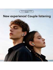 2 Pasang Earbud Nirkabel TWS Mode Ganda, Earphone Semi-In-Ear & In-Ear yang Dapat Diganti, Kotak Pengisian Daya dengan Indikator Daya LED, Earphone Stereo Ringan untuk Perangkat Pintar - View 8