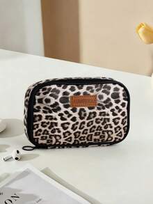 1pc Back To School Must-Have! Sweet & Cool Leopard Print Large Capacity Digital Storage Bag, Student Desk Organizer, Say Goodbye To Cable Tangle Hassle, Highly Attractive Portable Power Bank & Earphone Storage Pouch - Multicolor - View 6