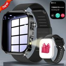 Reloj inteligente de última moda con diseño tecnológico, función de linterna LED, correa de silicona de 2.01 pulgadas, pantalla táctil completa, para deportes al aire libre, para hombres y mujeres, llamadas inalámbricas, responder llamadas, recordatorio/rechazo de llamadas, notificación de mensajes, podómetro deportivo, música inalámbrica, múltiples modos deportivos, adecuado como regalo de cumpleaños, regalo de vacaciones, regalo de graduación, regalo de Halloween para parejas, ancianos, amigos, compañeros de clase - Multicolor - Ver 14