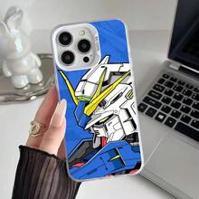 Funda para teléfono Anime Gundam GUNDAM compatible con iPhone 17 16 15 14 13 12 11 Pro Max Plus, funda protectora plateada colorida y anti-caídas. - z6 - Ver 9